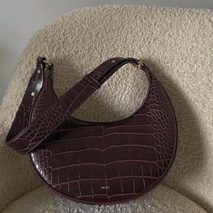 Vegan Crocodile Leather Saddle Bag